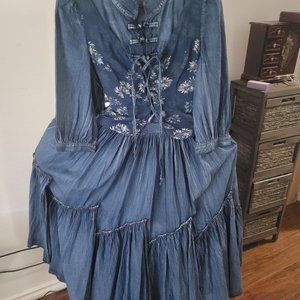 Womens Denim Maxi Dress